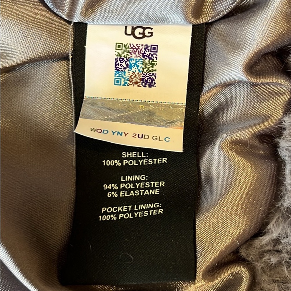 UGG - Koko Faux Fur Hooded Jacket, Gray, only worn once, mint condition, M - Picture 5 of 8